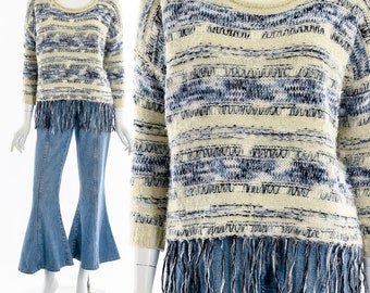 Space Dye Fring Shaggy Sweater