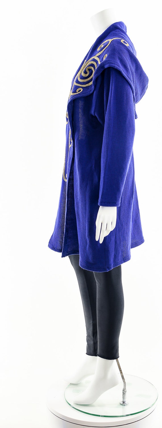 Purple Duster Coat,Knit Duster Jacket,Huge Hood J… - image 9