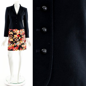 Black Wool Jacket 60s Cropped