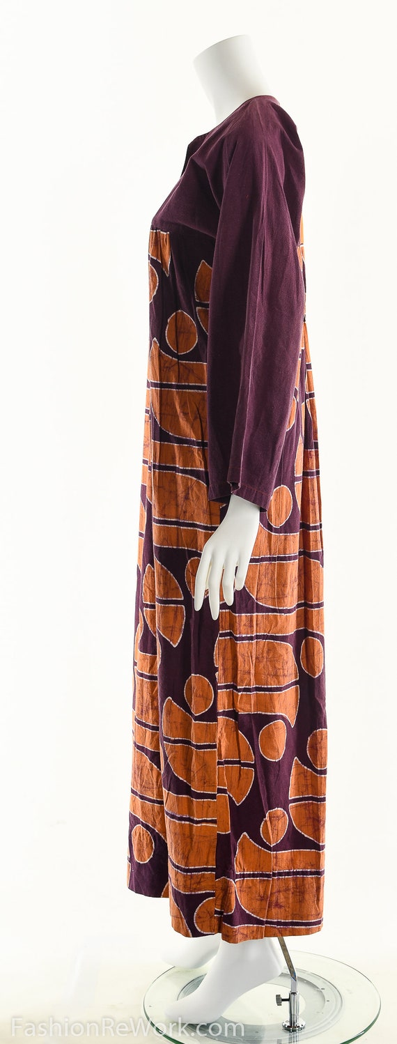 Abstract Color Block Maxi Dress, Abstract Batik L… - image 9