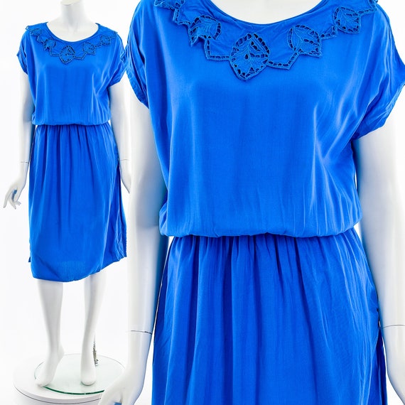 Blue Resort Dress 80s