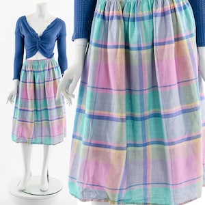 Pastel Rainbow Madras Cotton Skirt