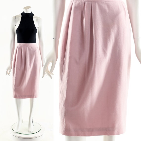 Baby Pink Skirt,High Waist Skirt,Vintage Pencil S… - image 1