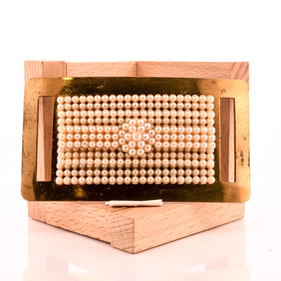 Brass + Pearl Antique Buckle - image 1