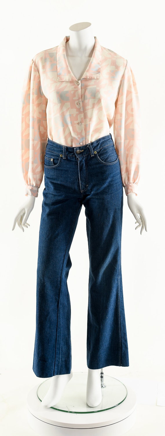 Abstract Novelty Blouse,Peter Pan Blouse,Baby Pin… - image 4
