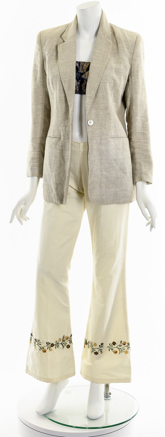 Beige Linen Suit Jacket - image 4