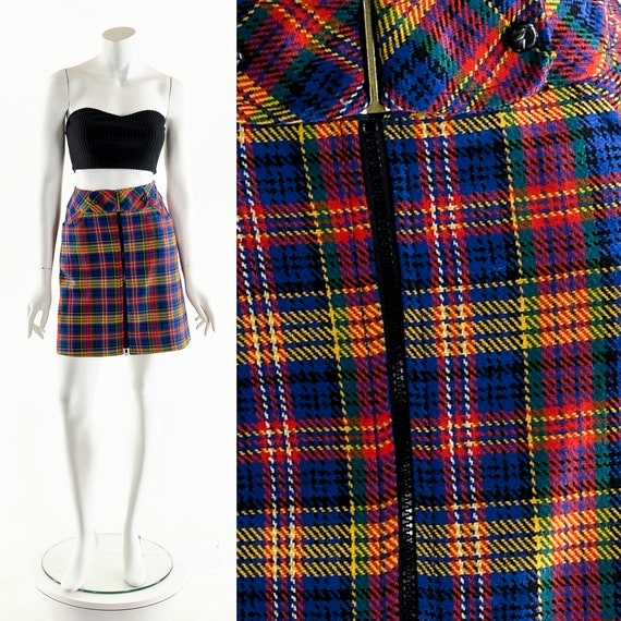 RAINBOW Plaid Skirt,Plaid Mini Skirt,Schoolgirl S… - image 1