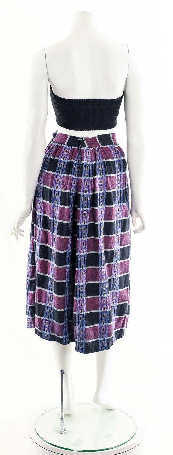 Purple Checkered Mini Skirt,Vintage Pleated Woven… - image 7