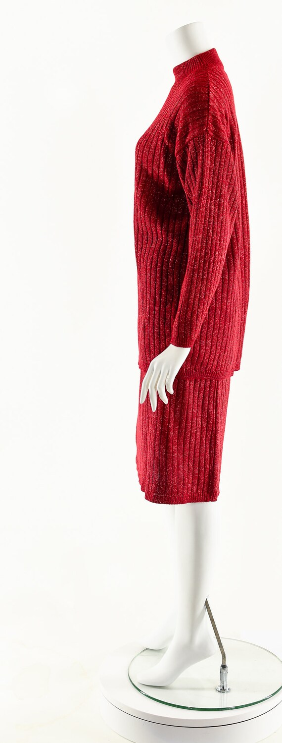 Knit Metallic Two Piece Set,Vintage Dress Set,Vin… - image 6