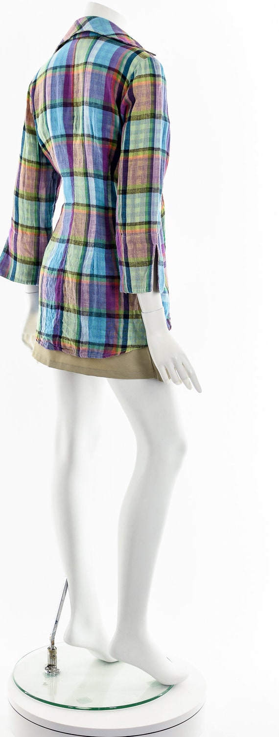 rainbow madras tie front wrap cardigan - image 6