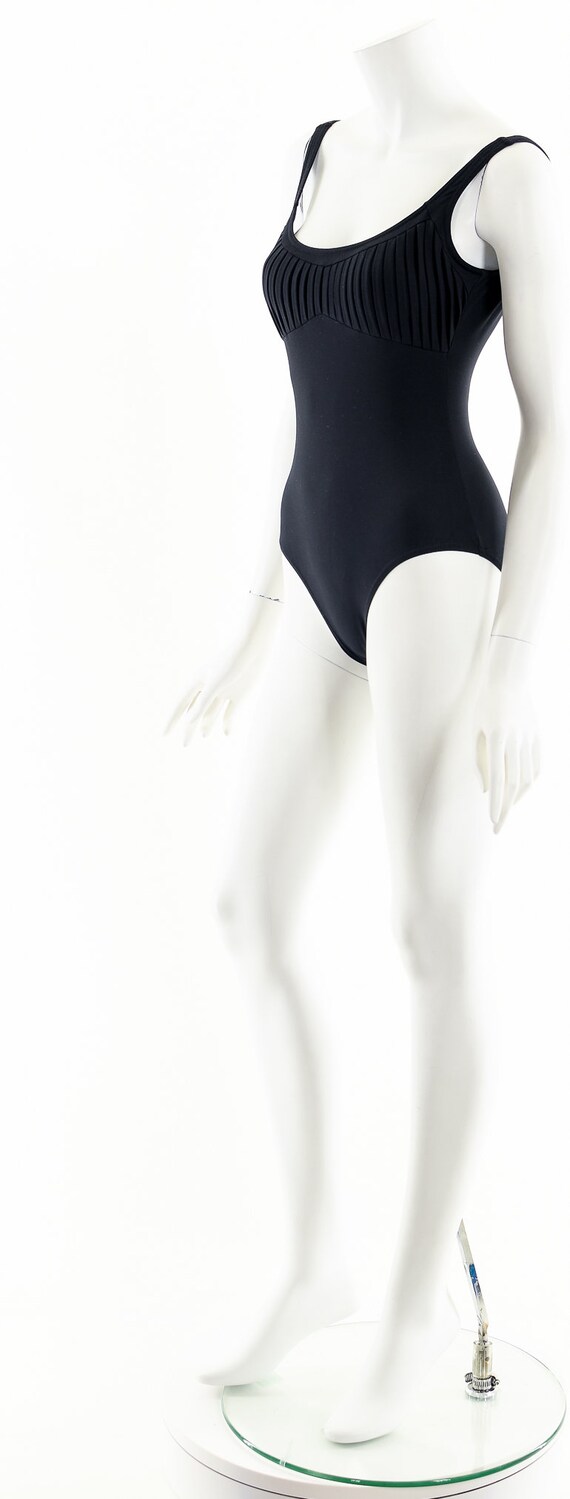 Black Ruched Body Suit, 90s Vintage Leotard - image 10