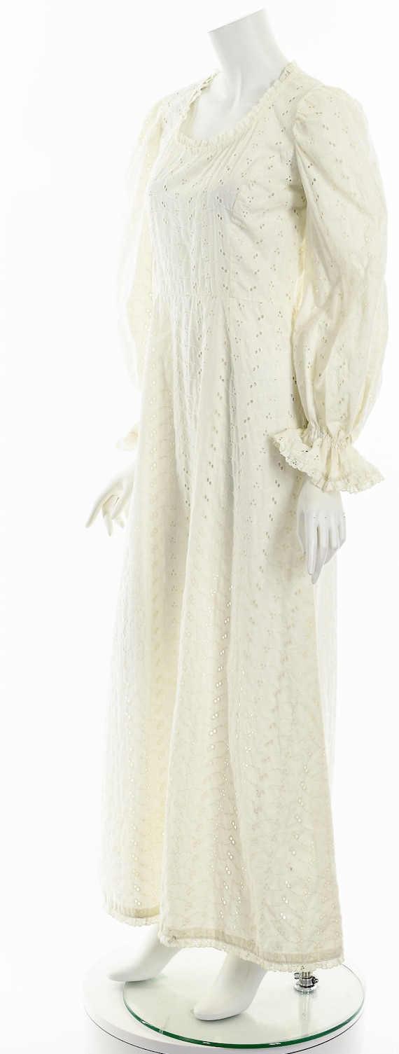White Eyelet Victorian Bohemian Dress - image 10