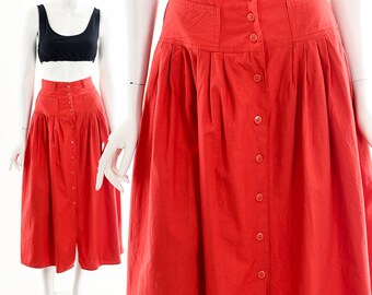 Cotton Midi Skirt
