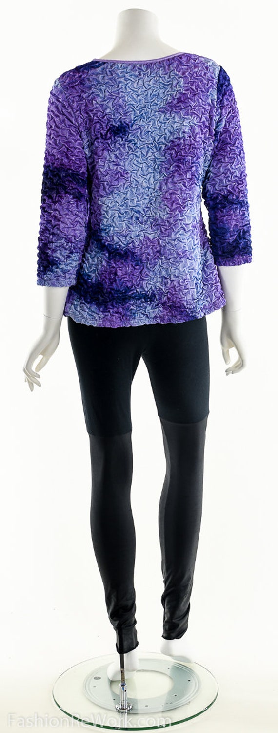 90s Crinkle Shirt, Gradient Tie Dye Shirt, Popcor… - image 5