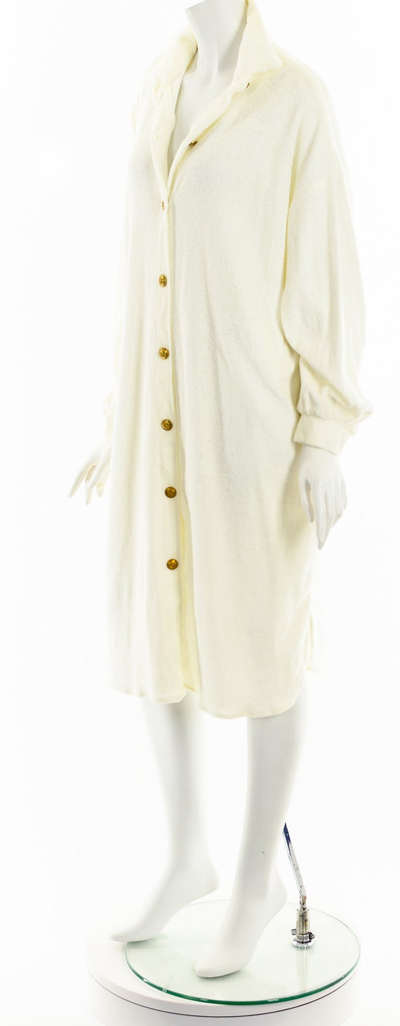Terry Cloth Oversized Button Down Dress Tunic - image 10