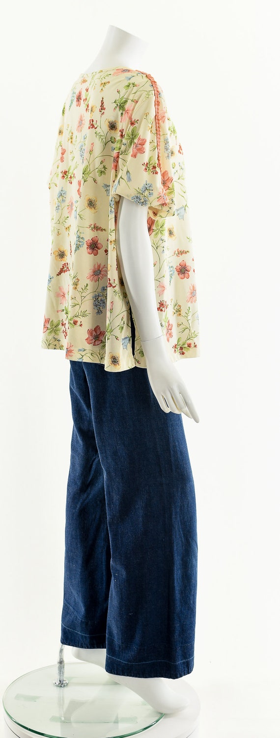 Watercolor Flowers Chiffon Blouse - image 6