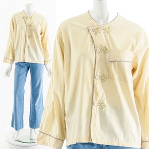 1930&#39;s Sportswear Asymmetric Button Up Cotton Blouse