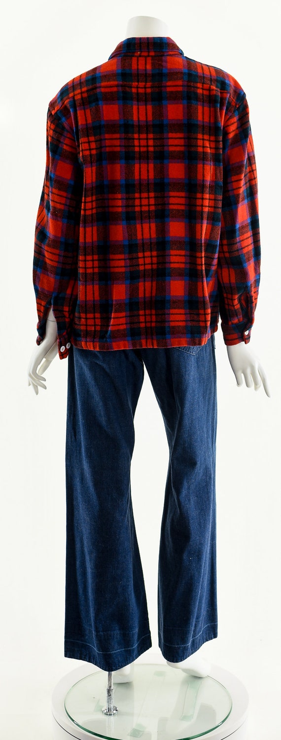 Wool Plaid Button Down,Vintage Checkered Blouse,R… - image 7