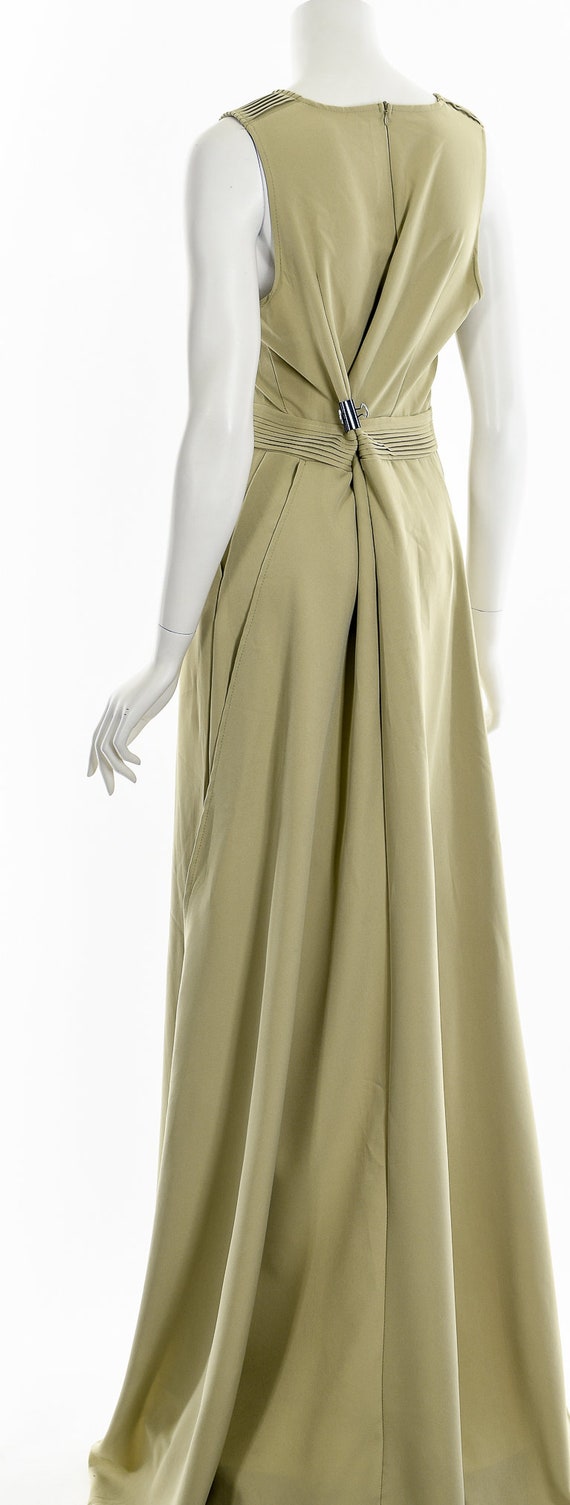 Tan Sleeveless Formal Jumpsuit with Train - image 8