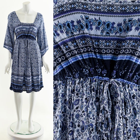 Blue Baby Doll Dress,India Gauze Babydoll Dress,B… - image 3