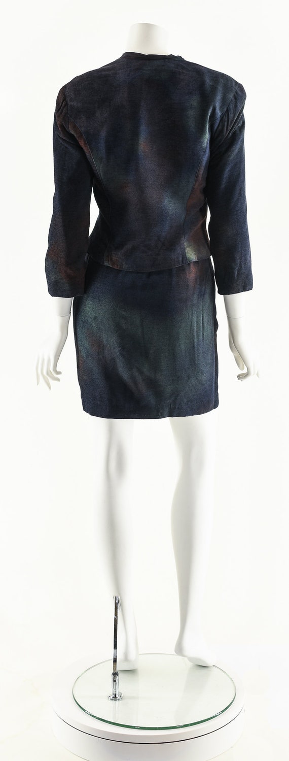 Dark Tie Dye Dress Set,90s Boho Dress Suit,Vintag… - image 5