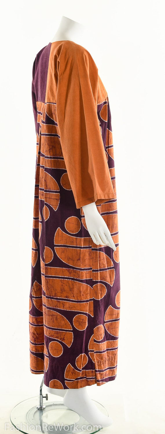 Abstract Color Block Maxi Dress, Abstract Batik L… - image 5