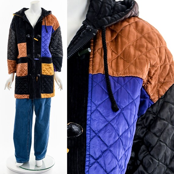 Quilted Corduroy Patchwork Chore Coat Gem