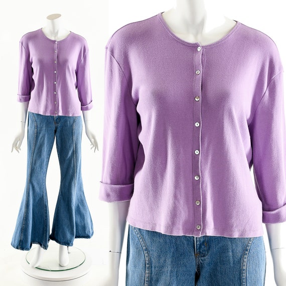 Purple Sweater Cardigan,Light Purple Cardigan,Lila