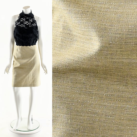 Beige Linen Skirt,Tan Gold Skirt,Metallic Gold Pe… - image 3