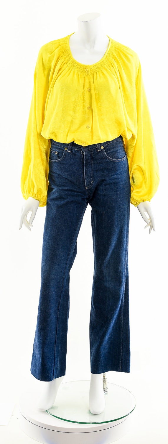 Yellow Balloon Sleeve Blouse,Vintage Sunny Yellow… - image 4