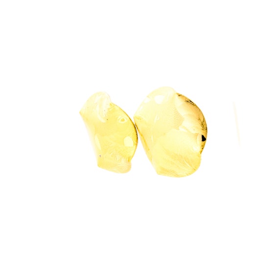 Gold Crackle Circular Earrings - image 2