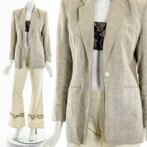 Beige Linen Suit Jacket