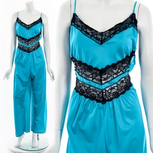 Turquoise Lace Silky Jumpsuit