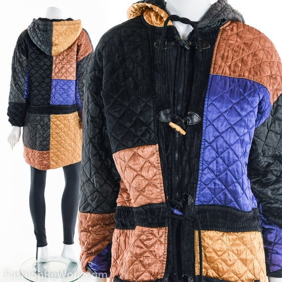 Quilted Jacket, Quilted Hoodie Jacket, Colorblock