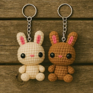 Virkmönster för bedårande kaninnyckelring – Amigurumi PDF-handledning
