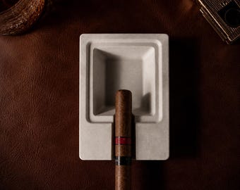 Minimalist Concrete Ashtray | Handmade Modern Cigar Ash Tray | Industrial Cement Decor | Square Smoking Accessory