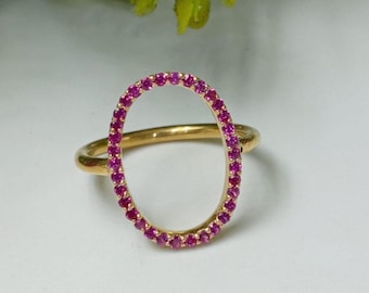 925 Sterling Silver Ruby gemstone Ring: Handmade Boho Statement Ring