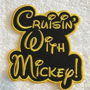 Parche bordado "Cruisin' With Mickey" o con el nombre de la familia - Para planchar