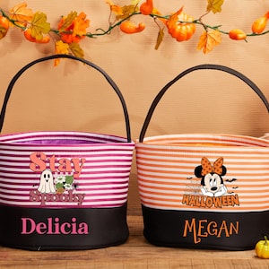 Bolsa de dulces personalizada, cubo de dulces, cubo de Halloween personalizado, cesta de Halloween, bolsa de Halloween con monograma, bolsa de dulces