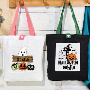 Sacola personalizada de Halloween, sacola de doces ou travessuras, sacola de Halloween com nome personalizado, sacola de Halloween infantil, sacolas de doces de Halloween, presentes de Halloween