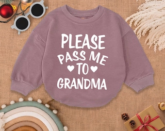 Please Pass Me To Grandma Baby Romper, Funny Infant Outfit, Cute Newborn Clothes Unisex Romper, Baby Gift