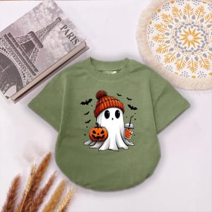 Personalised Cute Ghost Baby Sweatshirt, Funny Halloween Baby Romper, Pumpkin, Halloween Costume Gift, Fall Sweater, Spooky Season Theme