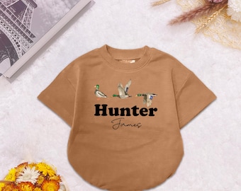 Baby Boy Mallard Duck Coming Home Outfit, Going Home Personalized, Baby Boy, Birthday Outfit Gift, Mallard Duck Hunter, Months Romper