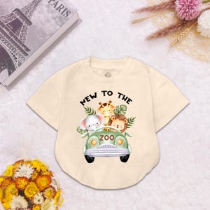New To The Zoo Baby Bodysuit, Cute Retro Safari Bodysuit, Cute Gift, Cute Animal Summer Outfit, Months Romper,  Baby Shower