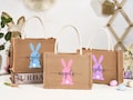 Personalized Easter bag,Jute Easter Tote Bag,Custom Easter Bunny Bag With Name,Kids Egg Hunt Bags,Easter Basket  Gifts,Easter Gift Bags