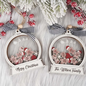 Personalized Gingerbread Christmas Ornament 2025, Christmas Family Ornament, 4D Shake Personalized Cookie Ornament, Gingerbread Family Gift