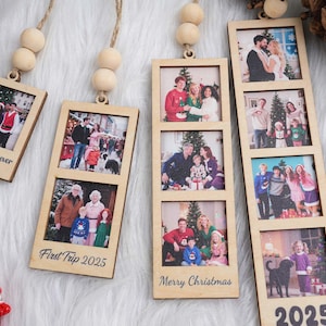 Personalized Christmas Photo Ornament: Custom Wooden Family Keepsake