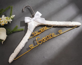 Percha nupcial, percha con nombre para la boda, percha personalizada, percha a medida para bodas, percha para vestidos, regalos de boda