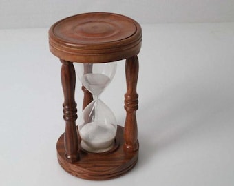 Handmade Wooden Hourglass: 5-Minute Sand Timer, Rustic Home Decor
