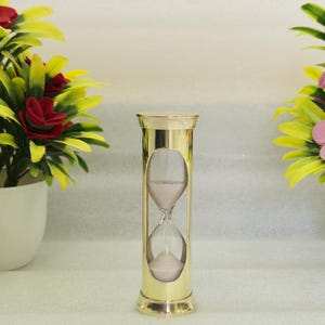 Brass Hourglass Timer: 2 Minute Vintage Sand Timer, Desk Decor